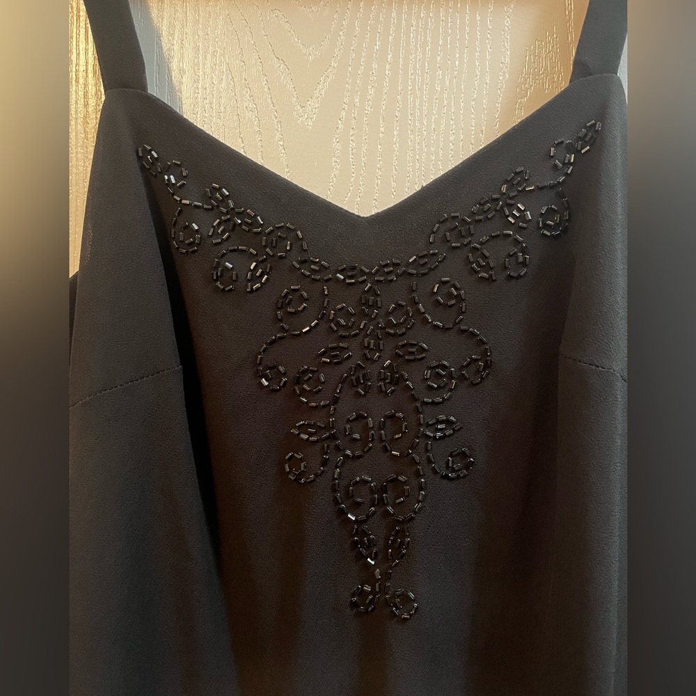 Vintage NWT Coldwater Creek Black High Low Beaded Dress Size 12